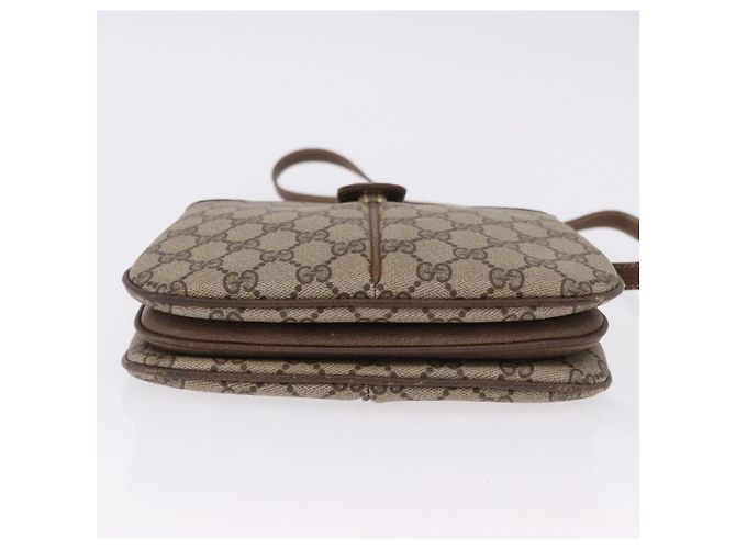 Borsa GUCCI GG Supreme Web Sherry Line PVC Beige Gold 10 02 037 Auth ka5946 D'oro - vista 5