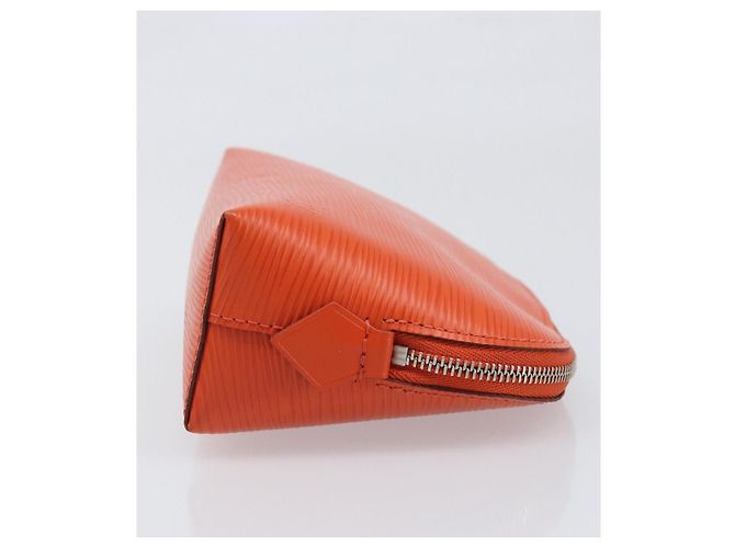 LOUIS VUITTON Epi Pochette Cosmetic PM Pouch Orange M40642 LV Auth 199373V Arancione - vista 3