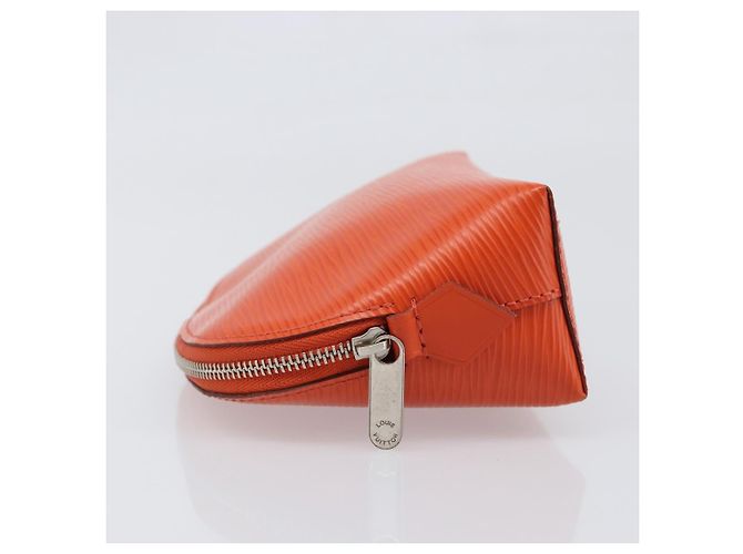 LOUIS VUITTON Epi Pochette Cosmetic PM Pouch Orange M40642 LV Auth 199373V Arancione - vista 4