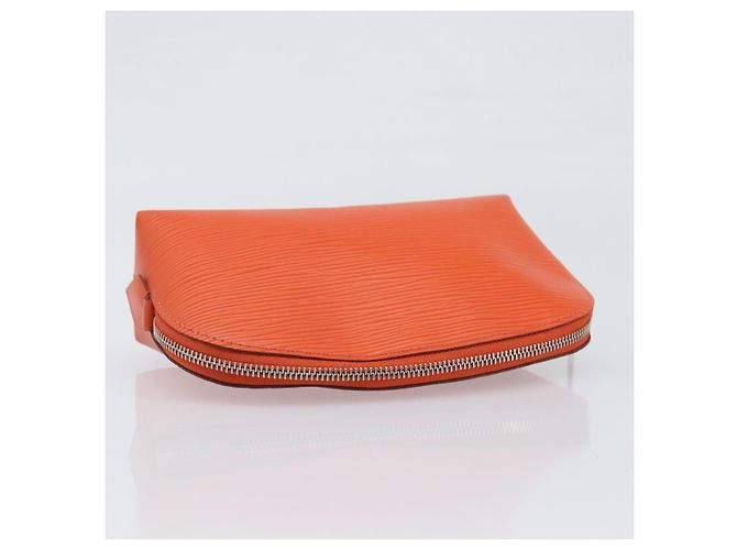 LOUIS VUITTON Epi Pochette Cosmetic PM Pouch Orange M40642 LV Auth 199373V Arancione - vista 5