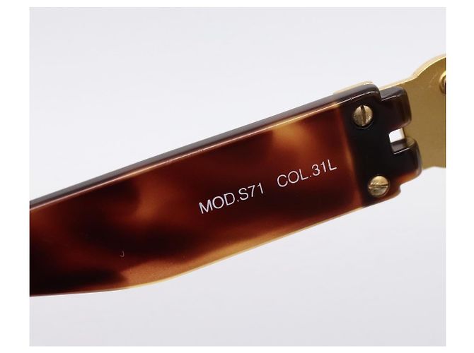 Occhiali da sole Gianni Versace Plastica Brown Gold Auth bs36896 Marrone D'oro - vista 12