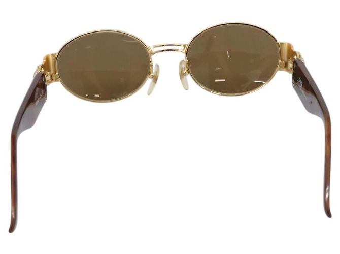 Occhiali da sole Gianni Versace Plastica Brown Gold Auth bs36896 Marrone D'oro - vista 3