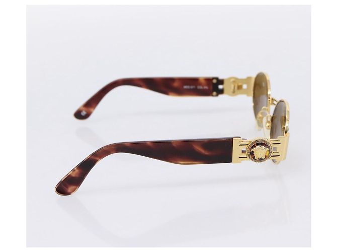 Occhiali da sole Gianni Versace Plastica Brown Gold Auth bs36896 Marrone D'oro - vista 4