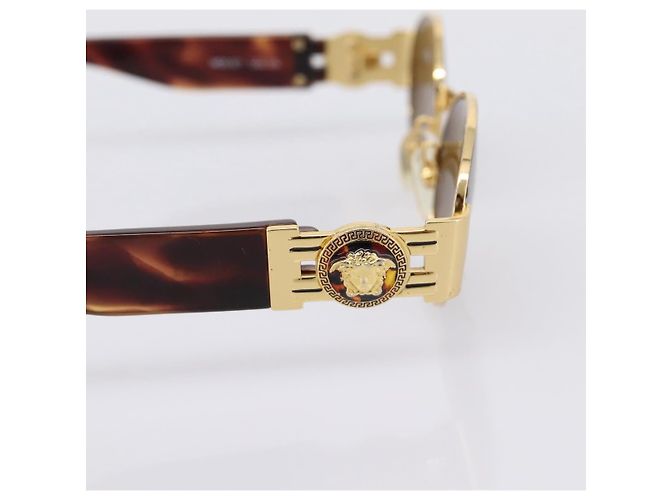Occhiali da sole Gianni Versace Plastica Brown Gold Auth bs36896 Marrone D'oro - vista 5