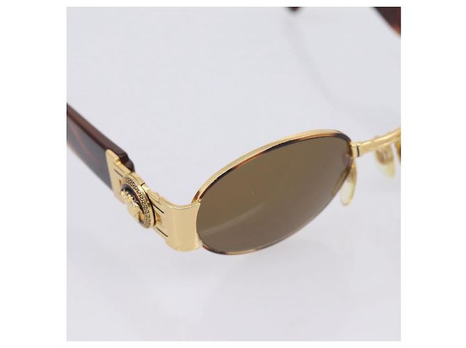 Occhiali da sole Gianni Versace Plastica Brown Gold Auth bs36896 Marrone D'oro - vista 8