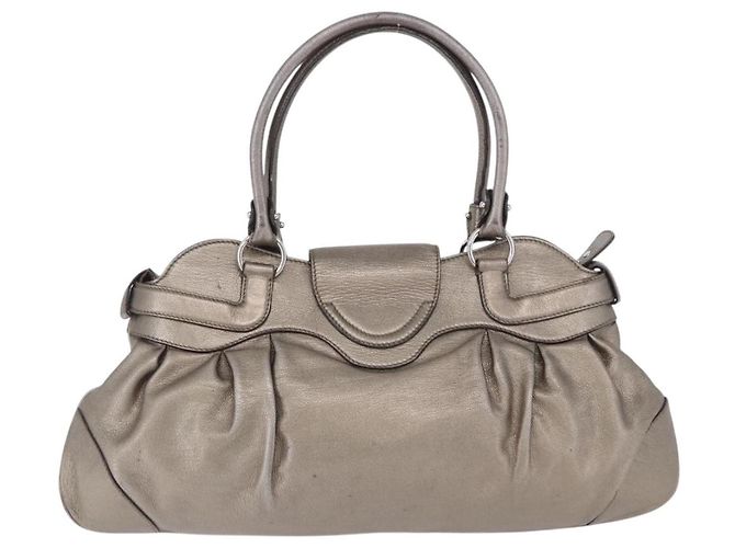 Borsa Salvatore Ferragamo Gancini in pelle Oro Argento Auth 200055A D'oro - vista 2