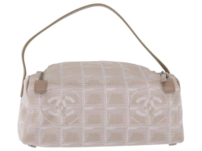 CHANEL New Travel Line Beauty Case Nylon Beige CC Auth 199997A - vista 2