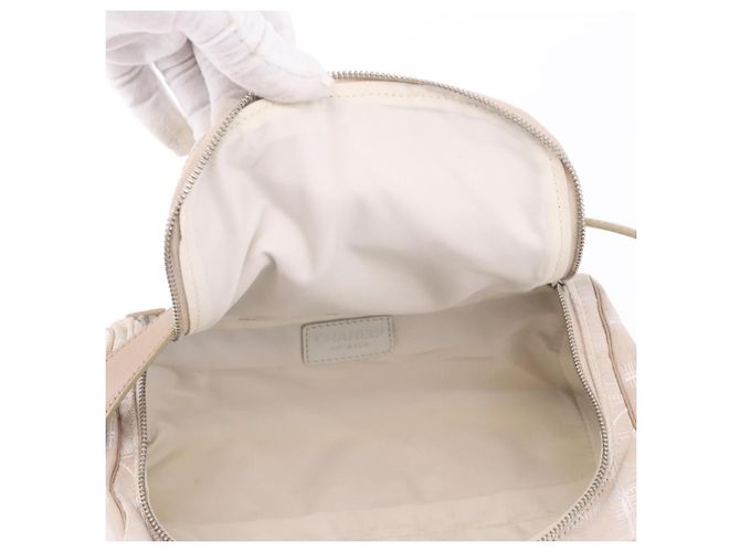 CHANEL New Travel Line Beauty Case Nylon Beige CC Auth 199997A - vista 9