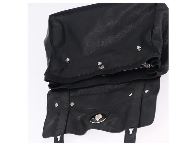SAINT LAURENT Borsa a mano Muse Toe in pelle nera e argento 197149 Auth 199840A Nero - vista 10