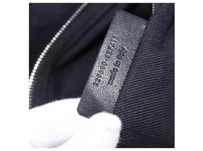 SAINT LAURENT Borsa a mano Muse Toe in pelle nera e argento 197149 Auth 199840A Nero - vista 12