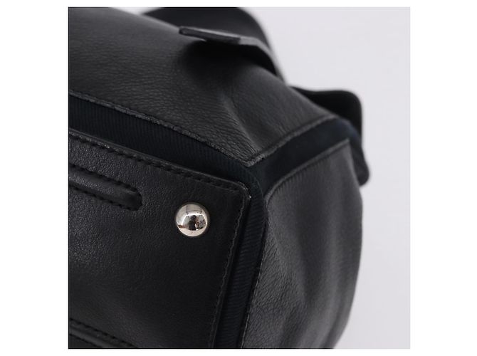 SAINT LAURENT Borsa a mano Muse Toe in pelle nera e argento 197149 Auth 199840A Nero - vista 14