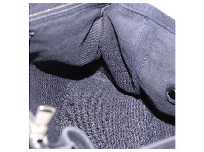SAINT LAURENT Borsa a mano Muse Toe in pelle nera e argento 197149 Auth 199840A Nero - vista 19