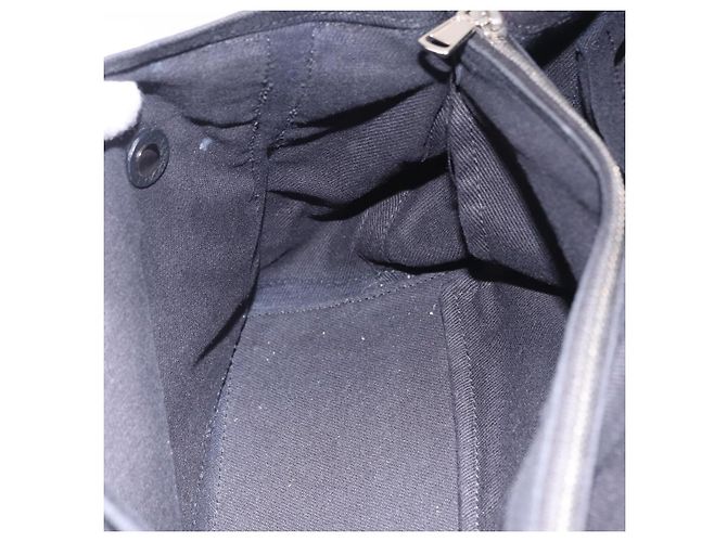 SAINT LAURENT Borsa a mano Muse Toe in pelle nera e argento 197149 Auth 199840A Nero - vista 20