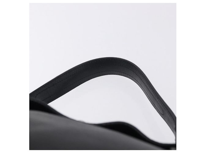 SAINT LAURENT Borsa a mano Muse Toe in pelle nera e argento 197149 Auth 199840A Nero - vista 8