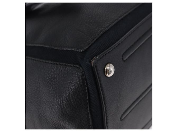 SAINT LAURENT Borsa a mano Muse Toe in pelle nera e argento 197149 Auth 199840A Nero - vista 9