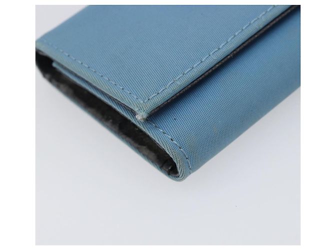PRADA Key Case Nylon Light Blue Silver Black Auth bs36874 Silvery - view 14