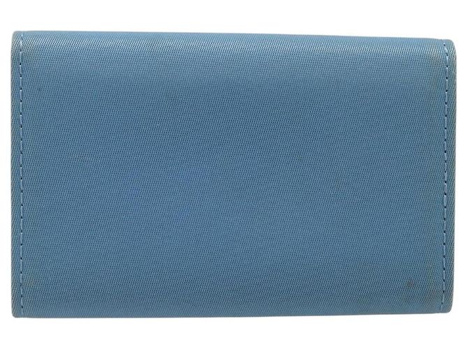 PRADA Key Case Nylon Light Blue Silver Black Auth bs36874 Silvery - view 2