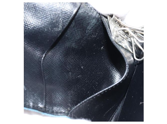 PRADA Key Case Nylon Light Blue Silver Black Auth bs36874 Silvery - view 25