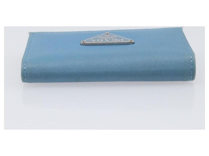 PRADA Key Case Nylon Light Blue Silver Black Auth bs36874 Silvery - view 5