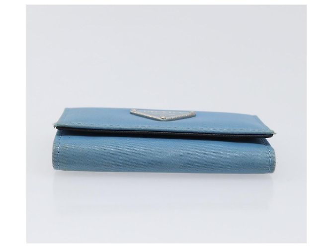 PRADA Key Case Nylon Light Blue Silver Black Auth bs36874 Silvery - view 6