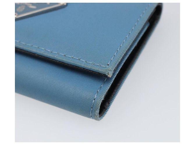 PRADA Key Case Nylon Light Blue Silver Black Auth bs36874 Silvery - view 7