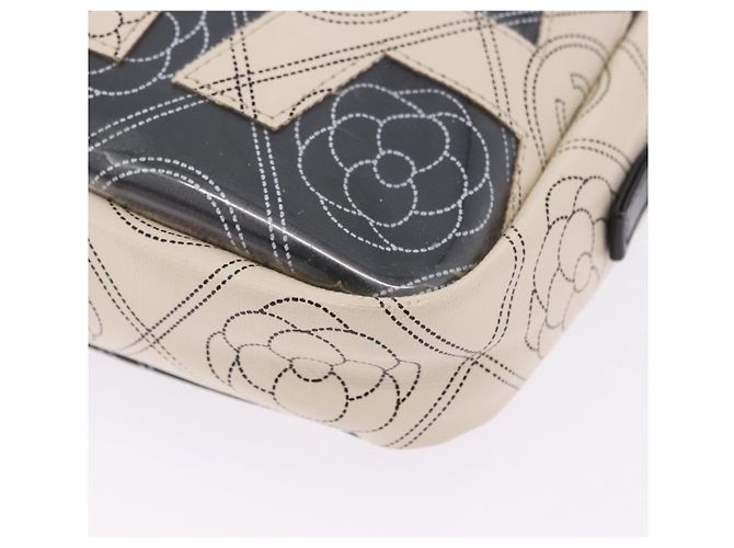 Borsa a tracolla CHANEL Camelia in pelle Bianco Nero CC Auth 200364SAM - vista 16