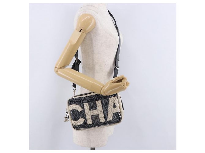 Borsa a tracolla CHANEL Camelia in pelle Bianco Nero CC Auth 200364SAM - vista 26