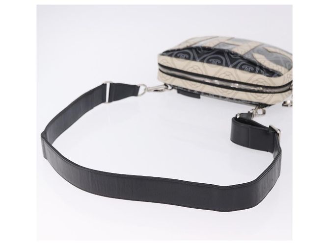 Borsa a tracolla CHANEL Camelia in pelle Bianco Nero CC Auth 200364SAM - vista 7
