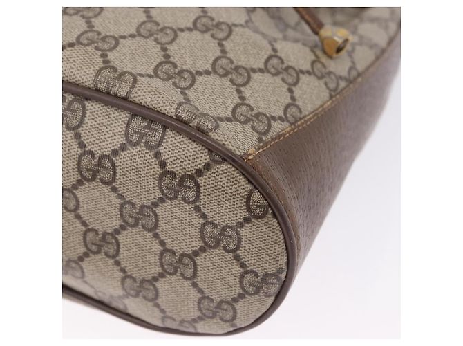 Borsa GUCCI GG Supreme Web Sherry Line PVC Beige Gold 72 02 034 Auth 198252 D'oro - vista 15