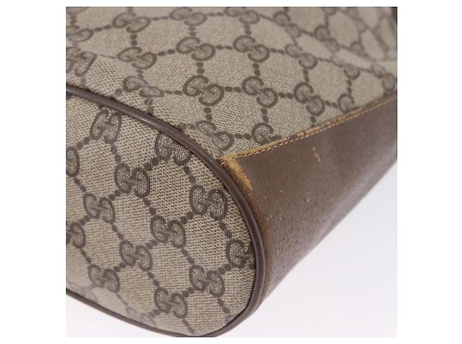 Borsa GUCCI GG Supreme Web Sherry Line PVC Beige Gold 72 02 034 Auth 198252 D'oro - vista 17