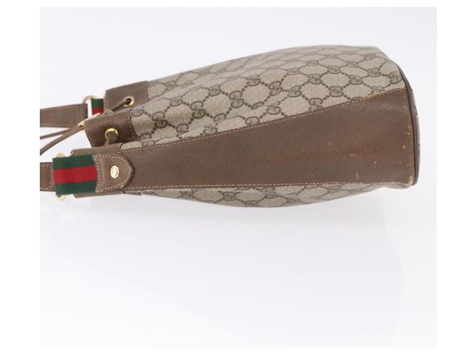 Borsa GUCCI GG Supreme Web Sherry Line PVC Beige Gold 72 02 034 Auth 198252 D'oro - vista 4