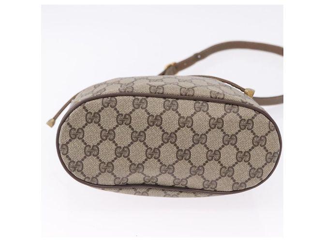 Borsa GUCCI GG Supreme Web Sherry Line PVC Beige Gold 72 02 034 Auth 198252 D'oro - vista 5