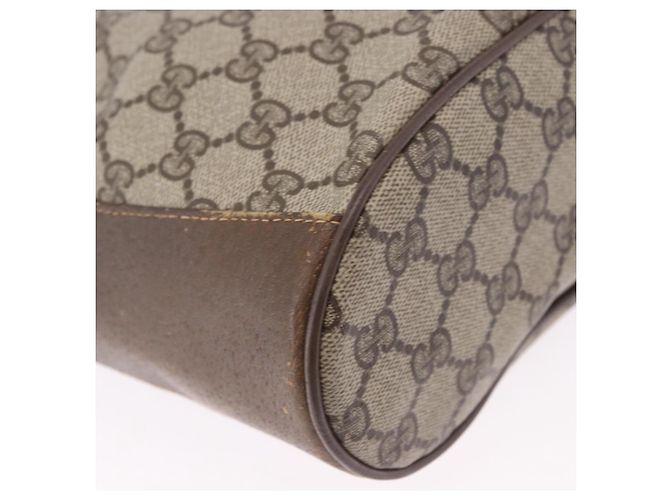 Borsa GUCCI GG Supreme Web Sherry Line PVC Beige Gold 72 02 034 Auth 198252 D'oro - vista 8