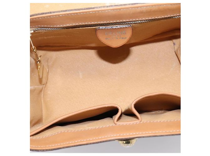 Céline CELINE Macadam Canvas Star Ball Vanity Pouch PVC Leder Braun Authentisch 201000 Golden - Ansicht 10
