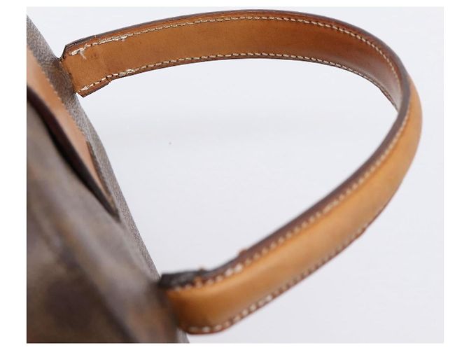 Céline CELINE Macadam Canvas Star Ball Vanity Pouch PVC Leder Braun Authentisch 201000 Golden - Ansicht 14