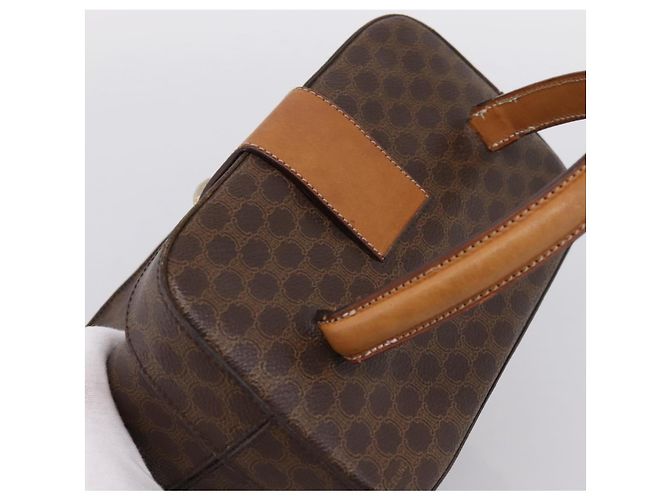 Céline CELINE Macadam Canvas Star Ball Vanity Pouch PVC Leder Braun Authentisch 201000 Golden - Ansicht 6
