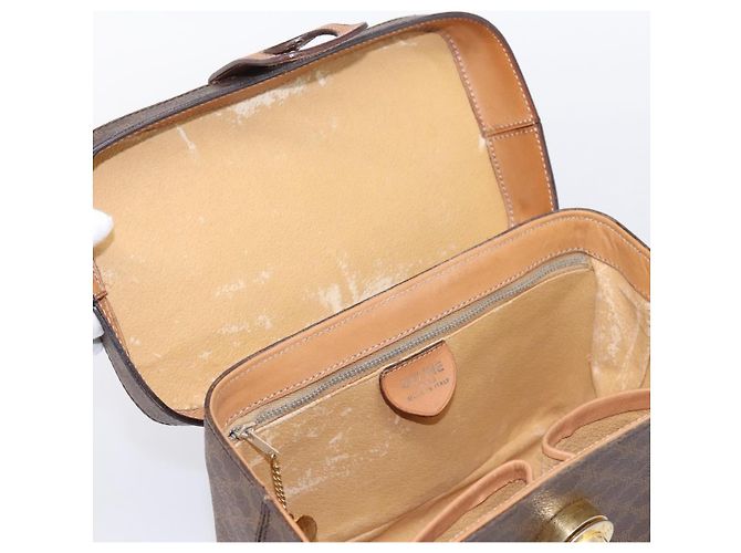 Céline CELINE Macadam Canvas Star Ball Vanity Pouch PVC Leder Braun Authentisch 201000 Golden - Ansicht 9
