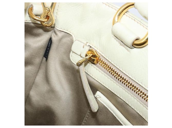 Borsa Miu Miu Vitter Shine in pelle 2way Beige Tono Oro Auth 199350 - vista 22
