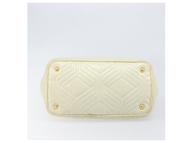 Borsa Miu Miu Vitter Shine in pelle 2way Beige Tono Oro Auth 199350 - vista 5