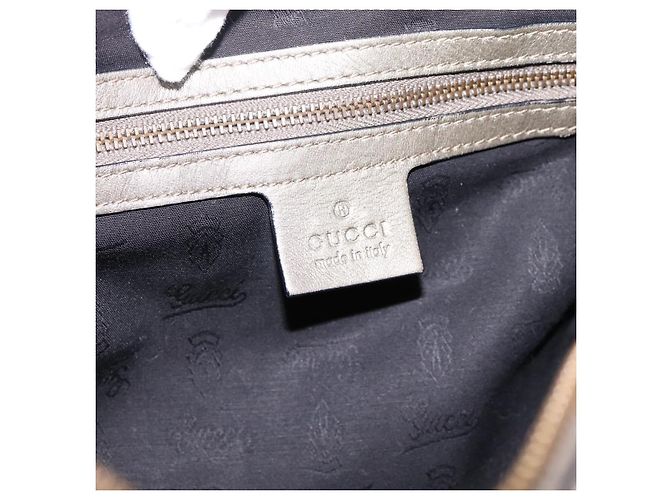 Borsa a tracolla GUCCI GG Canvas Guccissima in pelle grigia e oro 211966 Auth am12566V Marrone D'oro - vista 18