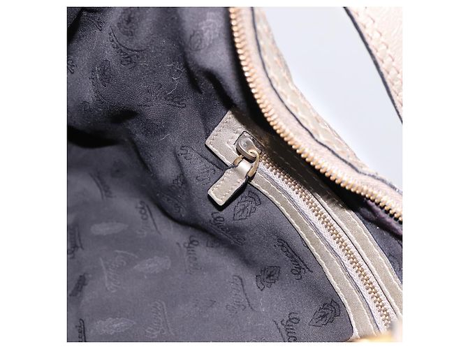 Borsa a tracolla GUCCI GG Canvas Guccissima in pelle grigia e oro 211966 Auth am12566V Marrone D'oro - vista 21
