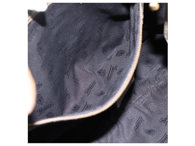 Borsa a tracolla GUCCI GG Canvas Guccissima in pelle grigia e oro 211966 Auth am12566V Marrone D'oro - vista 22