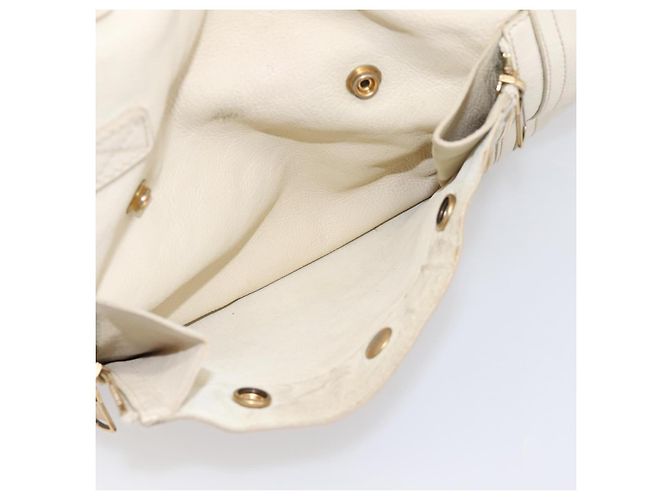 Borsa Tote SAINT LAURENT Downtown in pelle Bianco Oro 175884 Auth hk4076 D'oro - vista 23