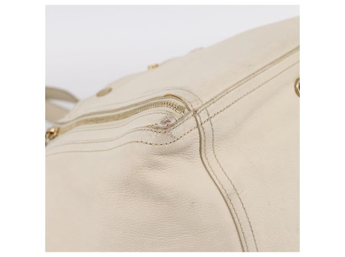 Borsa Tote SAINT LAURENT Downtown in pelle Bianco Oro 175884 Auth hk4076 D'oro - vista 8