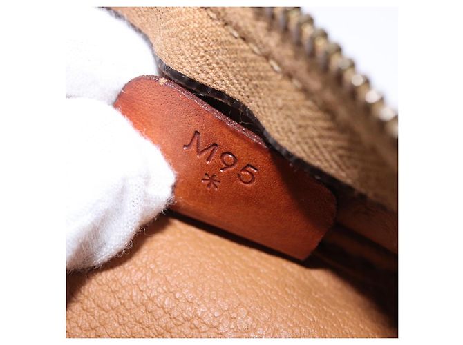 Céline Borsa a mano CELINE Macadam Canvas PVC Leather 2way Brown Gold Auth 196958 Marrone D'oro - vista 12