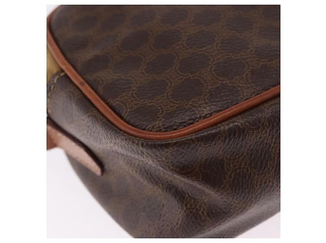 Céline Borsa a mano CELINE Macadam Canvas PVC Leather 2way Brown Gold Auth 196958 Marrone D'oro - vista 15