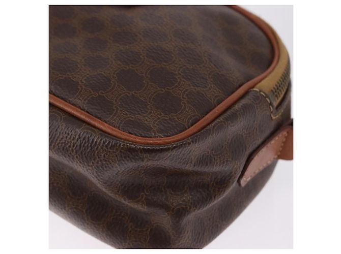 Céline Borsa a mano CELINE Macadam Canvas PVC Leather 2way Brown Gold Auth 196958 Marrone D'oro - vista 16