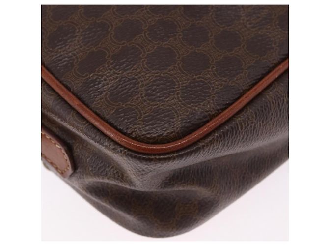 Céline Borsa a mano CELINE Macadam Canvas PVC Leather 2way Brown Gold Auth 196958 Marrone D'oro - vista 17