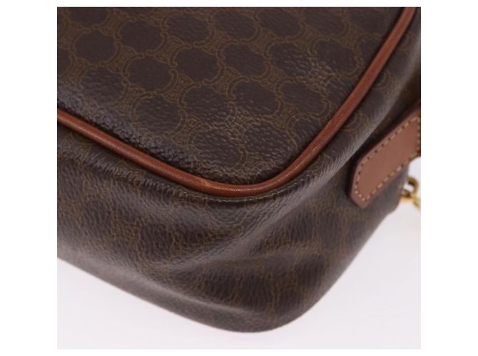 Céline Borsa a mano CELINE Macadam Canvas PVC Leather 2way Brown Gold Auth 196958 Marrone D'oro - vista 18