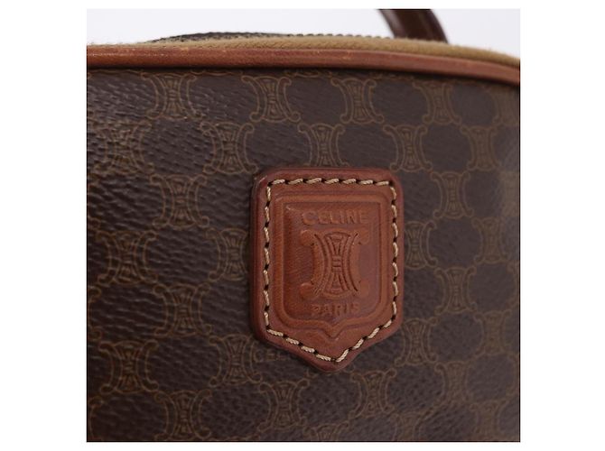 Céline Borsa a mano CELINE Macadam Canvas PVC Leather 2way Brown Gold Auth 196958 Marrone D'oro - vista 19
